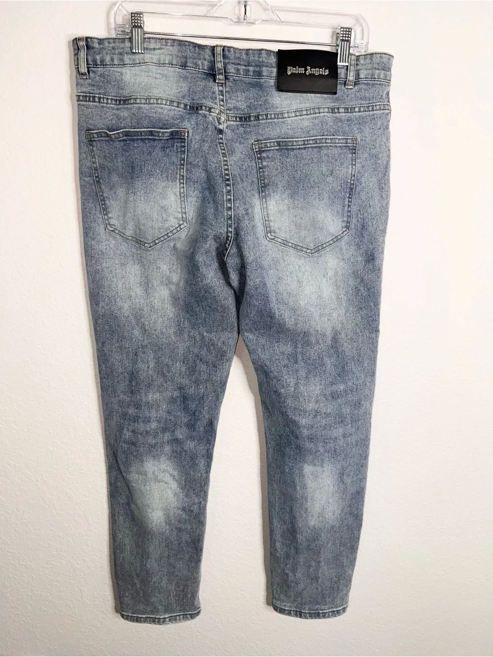 Palm Angel Jeans Men’s Size 36 Skinny Light Wash Logo Spell Out Designer